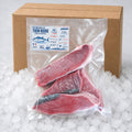 Tranches de thon rouge déclassées, sachet étiqueté de 500 g sur glace pilée