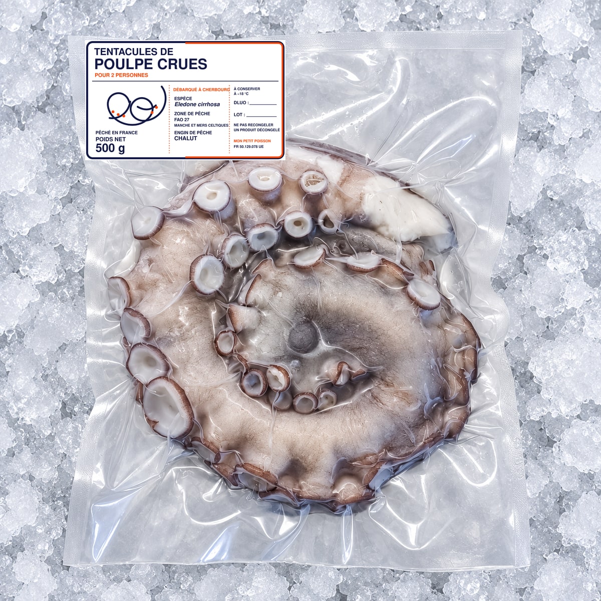 Tentacules de poulpe crues 500 g sous vide