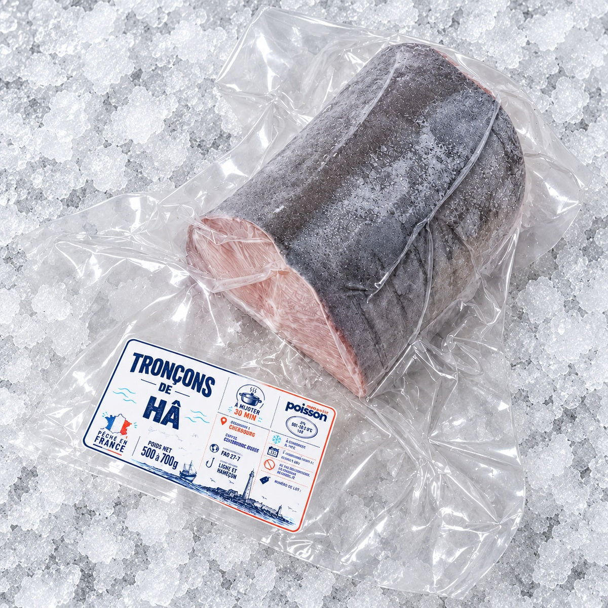 Tronçon de hâ sous vide sur glace – 500 à 700 g
